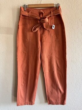 Day To Day | orange cropped high waisted belted pants | 29